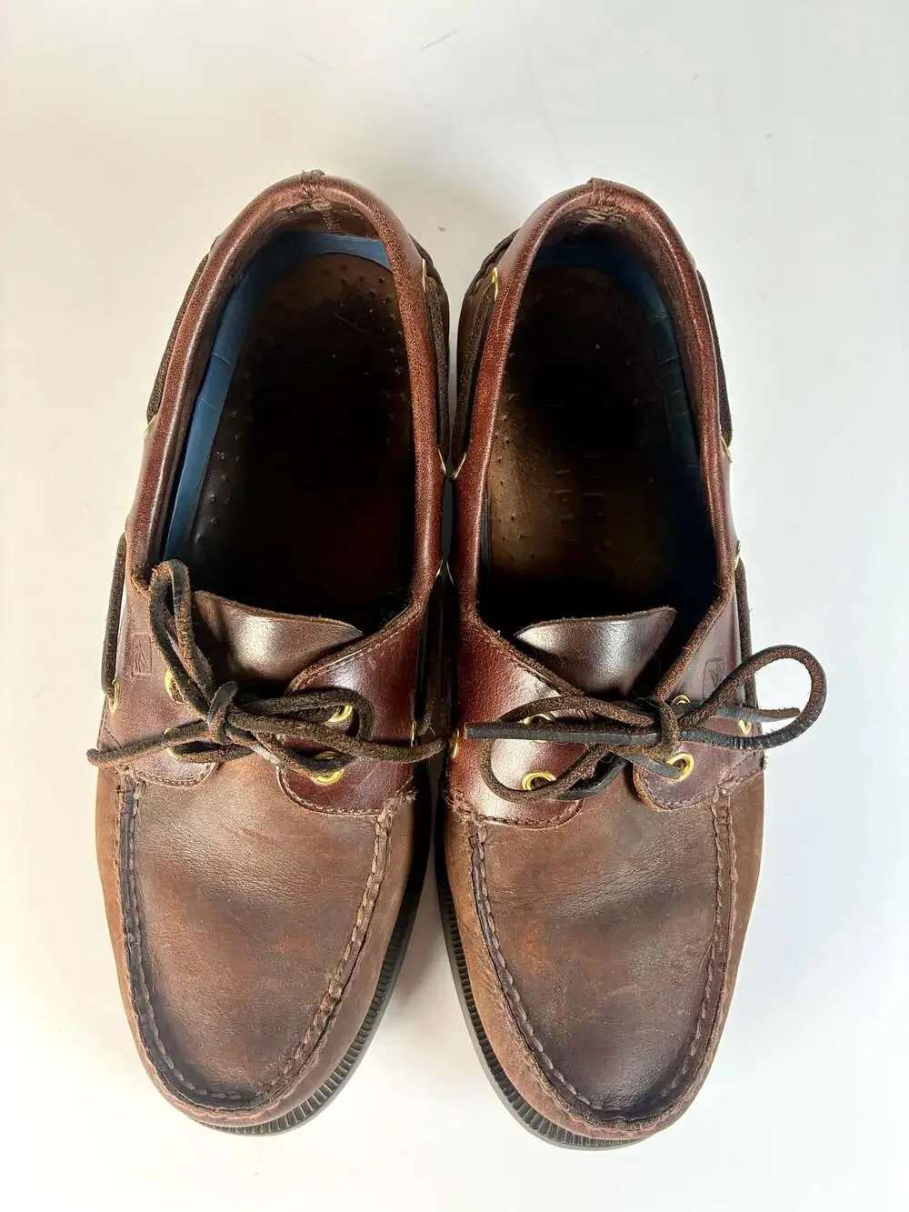 Sperry Top-Sider Authentic Original 2-Eye Brown Leather Boat Shoes Moccasins